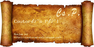 Csutorás Pál névjegykártya